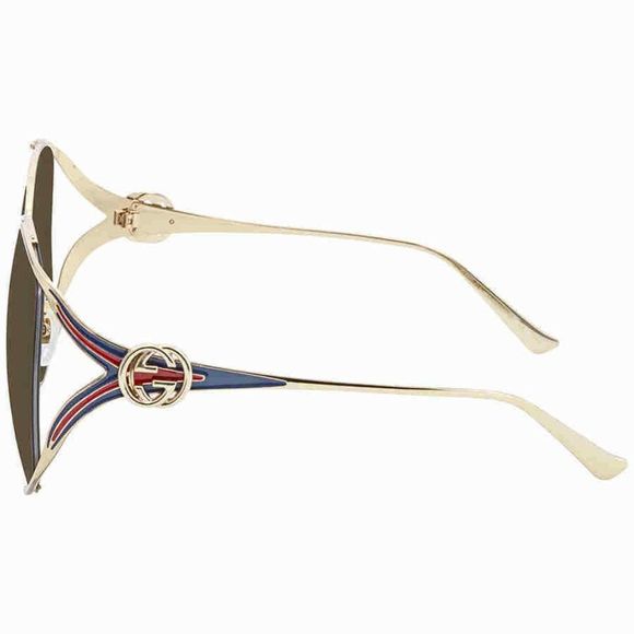 NEW Gucci Brown and Gold Round Women\'s Sunglasses